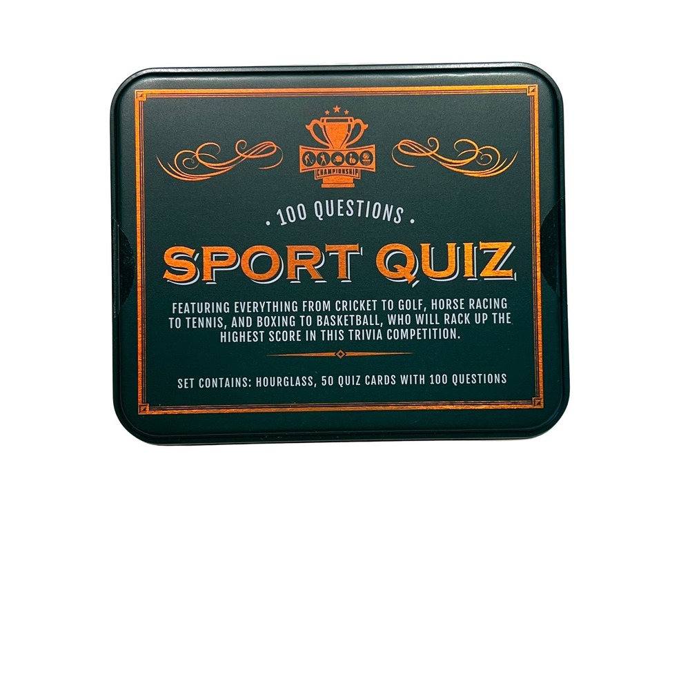 Sports Quiz Game 100 Questions Trivia Card Set Hourglass New in‎ Tin